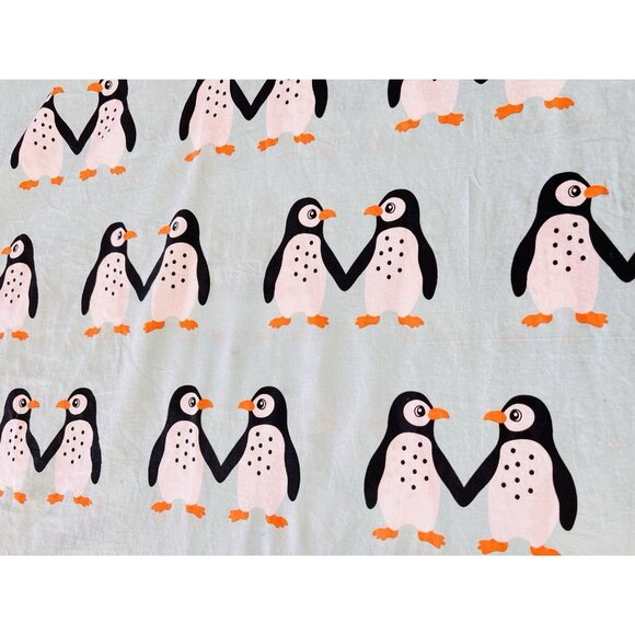 IKEA Blavingad Twin Duvet Cover & Pillowcase Set Penguin Light Turquoise Orange - Picture 15 of 16